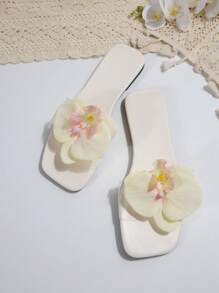 Sandalias planas con tiras con estampado floral para mujeres, calzado de verano de moda adecuado para citas, compras, fiestas