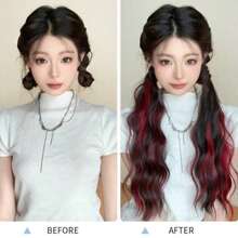 1pc Ombre Wavy Braided Ponytail Wig