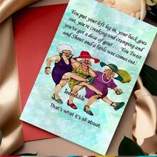 1pc, Funny Friendship Greetings Card. Send To A Best Friend. (With Envelope) Creative Granny Pattern Design. Suitable For Any Occasion, For Friends Classmates Coal Digging Friendship Greeting Card (12cm/4.7inx17cm/6.7in)