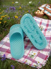 1 Pair Women's Summer Indoor Slippers, Soft, Lightweight, Comfortable & Versatile EVA Material, Non-Slip Bathroom, Quick-Drying, Anti-Bacterial Foot Protection, Suitable For Both Indoor And Outdoor Wear, Unisex Design