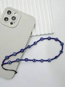 1pc Devil's Eye Phone Case With Hanging Strap, Phone Chain, Camera Or Wireless Earphone Pendant