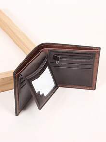 Short Wallet For Men With Card Slots, Bill Clip, Id Photo Frame, Multiple Compartments And Business Style; Durable Pu Leather Material In Set Of 1 Or 2pcs With Plenty Of Capacity For Credit Cards And Money; Suitable For Multiple Occasions Lightweight - Black - View 5