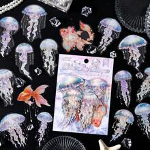 30pcs/Pack Ocean Waltz Jellyfish Scrapbooking Stickers, Premium Diary/Planner Sticker Sheets