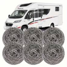 6 pièces Brosse de nettoyage en acier inoxydable durable - Outils de nettoyage polyvalents pour la cuisine et la salle de bain