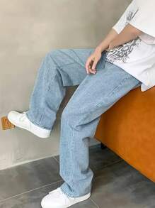 Jeans Hosen mit geradem Bein für Teenager Jungen, Lässig