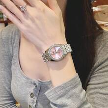 1pc Women's Luxury High-Quality Waterproof Quartz Calendar Watch, For Daily Wear And Festivals - Pink - View 7