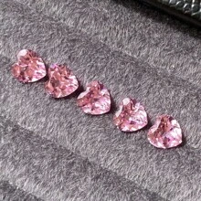 100% Sakura Pink Sapphire Loose Heart Cut Gemstone For Charms Advanced Jewelry Making Materials DIY