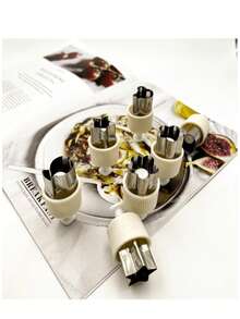 8pcs Stainless Steel Vegetable Cookie Cutter Mold Set, Fruit Imprint Mold, Chocolate Cutter, Cake Decorating Mold, Salad Maker, Baking Tools, Kitchen Gadgets, Cooking Accessories