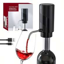 Electric Wine Bottle Pourer, Electric Wine Aerator, Wine Bottle Dispenser, Splitter, Suitable For Pouring Olive Oil And Wine, Portable Water Bottle Pump, Kitchen Auto Water Dispenser - Easy To Clean New Pressurized Auto Wine Dispenser, Smart Quick Electric Wine Aerator - Black Curved Decanter - View 9