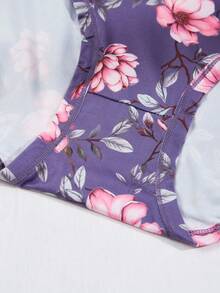 5pcs/Pack Women Plus Size Floral Print Comfortable Large Triangle Panties - Multicolor - View 8