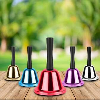 1 个 75 毫米/2.95 英寸响亮手铃，成人彩色钢制手铃，晚餐铃，用于教室内部铃铛，用于食物线、闹钟、铃声、铃声