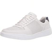 Men's Modern Perforated Sneakers, Footwear - Optic White/Peacoat - View 1