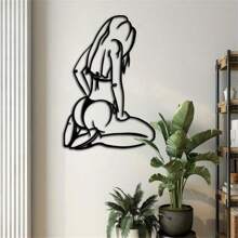 One Art Deco - Style Geometric Metal Wall Mural, A Minimalist - Line Iron Wall Mural And An Elegant Hanging Ornament. Measuring 10.71" X 15.75", It's Suitable For Decorating Homes, Patios And Balconies. It's An Excellent Gift For New Homeowners. Suitable For Modern Home Decoration