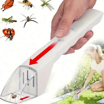 1pc Portable Handheld Insect Catcher With Release Mechanism, Made Of ABS Material, Battery-Free, Suitable For Bees, Spiders And Small Reptiles, Household And Garden Pest Control Tool, Includes Standalone Packaging, Handheld Insect/Bug Catcher | Ergonomic Handle | Durable Insect Catcher