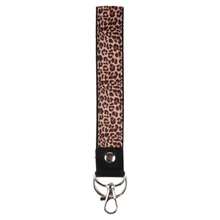 Women's Adult Cheetah Print Polyester Wrist Lanyard Keyring 8" Long - B - View 1
