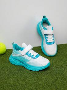 1 par de zapatillas deportivas transpirables y ligeras para niños y niñas, con diseño de degradado de color, adecuadas para todas las estaciones y actividades al aire libre