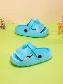 1 Pair Baby Girls Comfortable Fashion Casual Lightweight Cute Cartoon Beach Sandals, Suitable For Summer - Blue - View 1