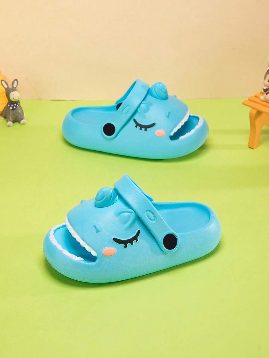 1 Pair Baby Girls Comfortable Fashion Casual Lightweight Cute Cartoon Beach Sandals, Suitable For Summer - Blue - View 1