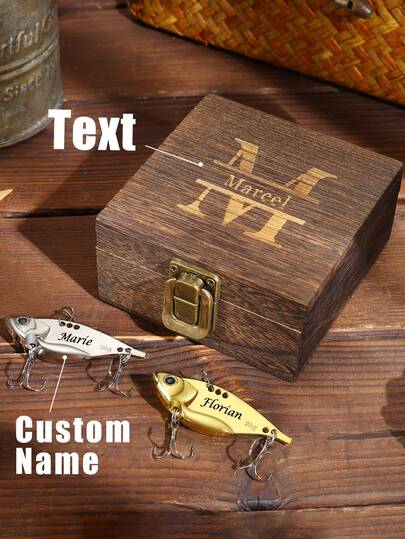 1 st personlig förvaringslåda för fiskeredskap, anpassat fiskebete - unik personlig present till pappa, farbror och make - perfekt för fars dag, årsdagar och speciella tillfällen - fiskformat fiskebete, designat för sportfiskare - erbjuds i 2 storlekar och 2 livfulla färger, multifunktionell, snygg, återanvändbar, utsökt