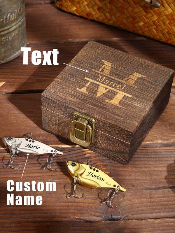 1 caixa de armazenamento de ferramentas de pesca personalizada, isca de pesca personalizada - presente personalizado exclusivo para pais, tios e maridos - perfeito para o dia dos pais, aniversários e ocasiões especiais - isca de pesca em formato de peixe para pescadores entusiasmados - disponível em dois tamanhos e duas cores vibrantes, multifuncional, ornamental, reutilizável, requintado, elegante, de alta qualidade, colorido, moderno, personalizado, único, presentes ideais para ele, presentes ideais para ela, namorado, pai, namorada, mãe, família, amigos, sala de chá, casa, jardim, escritório, para aniversários, para o dia dos namorados, para o dia das mães, para aniversários, para o dia dos pais, para formatura, para casamentos, para inauguração de casa