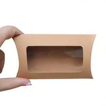 50pcs Kraft Paper Gift Boxes With Window, Suitable For Candy, Jewelry, Party, Wedding, Birthday, Christmas, Halloween (Black, White, Brown)