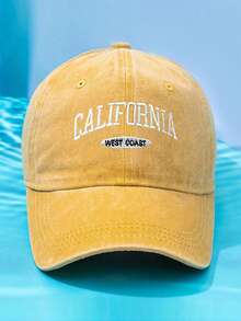 1 buah Topi Baseball Unisex Kuning Bordir, Cocok untuk Olahraga Luar Ruangan, Perlindungan Matahari, dan Perjalanan Sehari-hari - Kuning - View 9