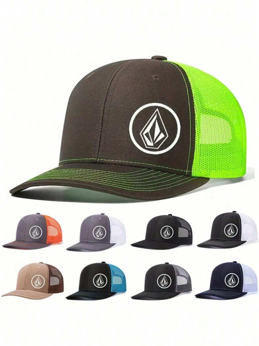 1pc Minimalist Symbol Curved Printed Baseball Cap, Unisex Outdoor Sports Racing Event Cap, American Trucker Style Fashion - Multicolor - View 1