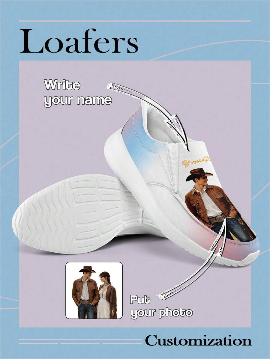 PLUS SIZE Custom Wide Fit Men's Loafers Casual Boat Shoes, Walking Easy Slip On Sneakers For Men Fashion Flat Shoes Comfortable Leisure For All Season