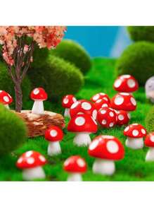 50/100 قطعة فطر صغير من الراتنج 8 ألوان، أشكال فطريات صغيرة، فطريات راتنجية صغيرة، فطريات بلاستيكية صغيرة للجملة لديكور منزل الدمى وحديقة الفراشات المصغرة وتزيين الحوض المائي