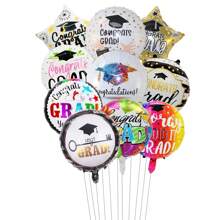 10pcs 18inch Grad Round Star Foil Balloons Congratulation Graduation Helium Balloon Graduation Party Decorations