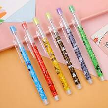6pcs Creative Mosaic Egg-Shaped Pencils, 9-Segment Design, Vibrant Pixel Pattern In Various Colors, Transparent Pencil Cases, Visible Ink Level, Suitable For Writing, Drawing And Note Taking, Creative Stationery | Vivid Ballpoint Pens | Unique Grip Design Back To School - Multicolor - View 2
