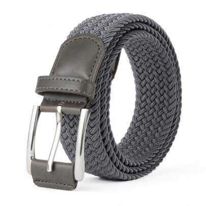 1pc Men's Woven Elastic Waist Belt, Adjustable Buckle-Free Stretch Casual Belt, Multi-Color Options For Daily Wear And Golf Summer, School
