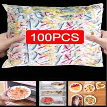 20/100/200/300/400/500pcs Set Plastic Wrap Film Bags, For Bowl Covers, Leftover Food Covers, Kitchen Essentials, Keep Food Fresh, Kitchen Supplies, Maintain Food Freshness And (Color/White)