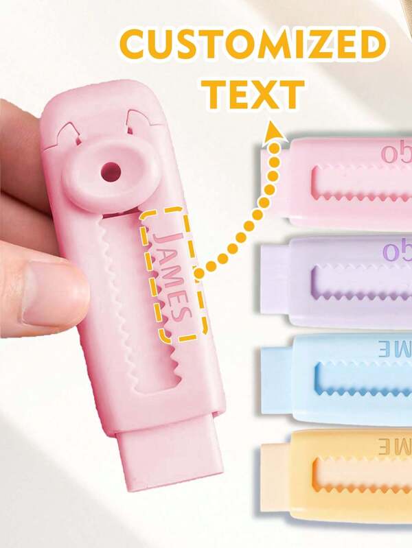 Gommes sans trace personnalisables, rétractables, cadeaux d'entreprise, publicités personnalisées, logos, noms, cadeaux pour amis, personnalisation pour les fêtes, gommes d'examen nettes à pousser-tirer, gommes créatives sans débris, gommes à verrouillage pousser-tirer, articles de papeterie pour la rentrée scolaire