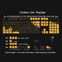 APAYADO Teclas Personalizadas em Material PBT com Impressão Lateral Translúcida e Gradiente, Altura OEM Adequada para Interruptores MX, Customização de Teclado Mecânico DIY (Teclado não Incluído)