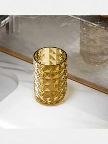 Vaso de enjuague bucal con diseño de diamantes de lujo - Vaso de lavado y soporte de acabado brillante - Vaso de enjuague bucal de plástico para el baño del hogar - Soporte para cepillo de dientes ahorrador de espacio - Decoración del hogar sin olor - Accesorios de organización del hogar - Perfecto para parejas - Vaso para cepillo de dientes - Accesorios de baño
