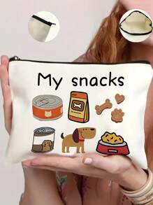 Borsa porta spuntino per cani adulti, con motivo carino per spuntino per animali domestici, borsa con cerniera leggera, adatta per viaggi, inodore, perfetta per giocattoli per animali domestici, spuntino e legami - il regalo perfetto per le mamme dei cani