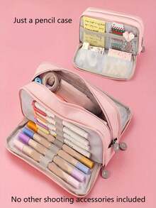 3-Layer Large Capacity Pencil Case, Simple & Versatile Stationery Box For Middle/High School Students, Korean Style