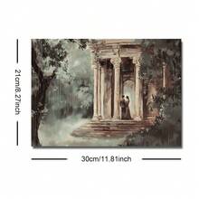 1pc Framed/Unframed Pride And Prejudice Temple Proposal Wall Art Poster Canvas Print Retro Cottagecore Aesthetic Decor Bookworm Vintage Painting For Dorm,Apartment,Bedroom,Living Room,Modern Home Decoration - Multicolor - View 8