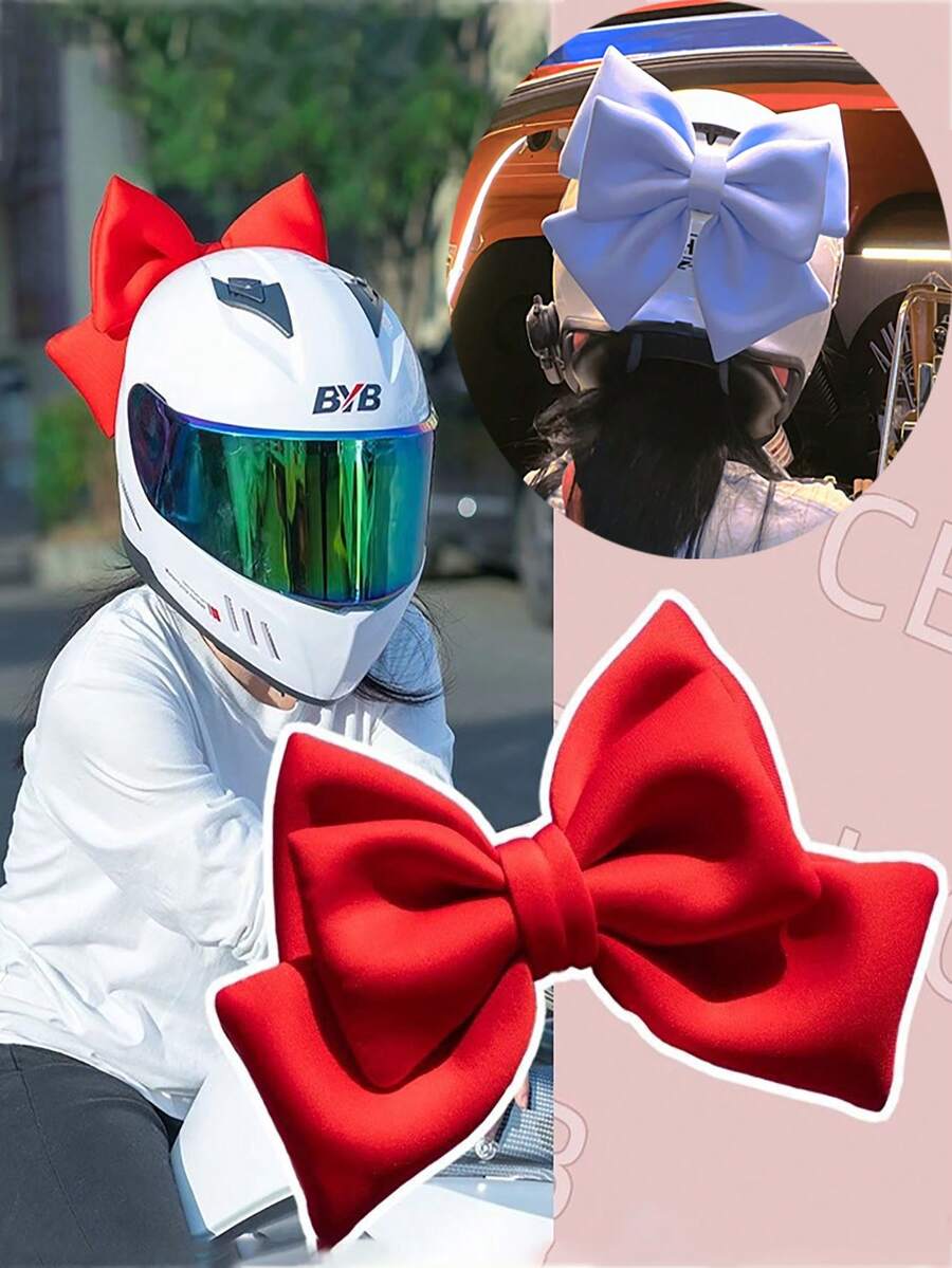 Helmet Decoration Accessories - Large Bow, Suitable For Motorcycles, Electric Vehicles, Mopeds, Scooters - Multicolor - View 1