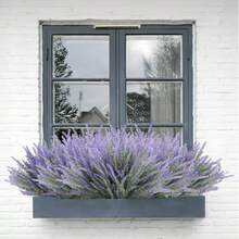 1/5/10PCS Artificial Lavender Outdoor Flowers Fake Plastic Purple Flower Outside UV Resistant For Home Kitchen Wedding Indoor Outdoor Decor, Mother's Day Gifts, Birthday Gifts, Graduation Season Gifts,Wedding Season.,Fake Plants