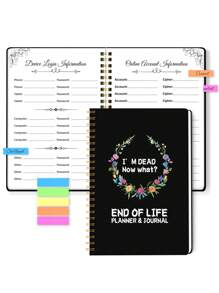 Plan de vida previo - Organizador de funeral de 5.7x8.1 pulgadas con carta a seres queridos, guía de cuidados y página de deseos, sección de documentos importantes