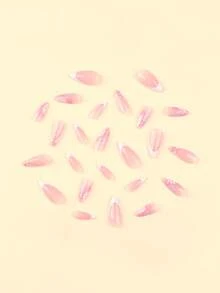 Bộ 24 móng tay giả kiểu Pháp màu trắng họa tiết hoa mùa hè trang trí nơ ấn vào móng tay, thiết kế mới lạ, ấn vào móng tay giả hình quả hạnh nhân cỡ vừa, bao gồm 1 tờ keo dán và 1 dũa nhỏ hoàn hảo cho việc sử dụng hàng ngày, phụ kiện làm móng - Nhiều màu - Xem 3