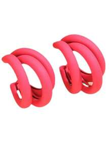 1 Paar sommerlicher, einfacher, gestaffelter, extra großer Dreiring-Ohrclip, weiblich, mehrschichtig, personalisiert, retro, elegant, hochwertige Ohraccessoires
