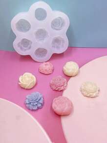 1pc Valentine's Day 3D Rose & Peony Silicone Molds For DIY Candles, Scented Soaps, And Resin Crafts - Handmade Crystal Epoxy Casting Tools - Flexible Silicone - For Beginners & Experienced Crafters - Perfect Gift For DIY Enthusiasts