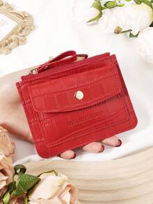 Burgundy Bag Red Bag Wine Red Bag Flip Cover Zipper Small Wallet Coin Pocket Small Bifold Slim Wallet Thin Lightweight Multi Layer Portable ID Card Card Fashion Modern For Anniversary For Christmas On Valentine's Day For Birthday Gift For Gift For Couple For Girls For Lady For Female Bag School Supplies For School Dorm Room & Back To School Card Holder Wallet Business Card Holder Credit Card Holder Women For Women Wallet Mini Wallet Purse Wallet Card Wallet