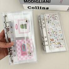 A6 Narrow Loose Leaf Cover, 10pcs 1 Grid 2 Grid 3-Inch Storage Bags, Postcards Binder Collect Book Organizer,Back To School,School Supplies