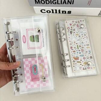 A6 Narrow Loose Leaf Cover, 10pcs 1 Grid 2 Grid 3-Inch Storage Bags, Postcards Binder Collect Book Organizer,Back To School,School Supplies