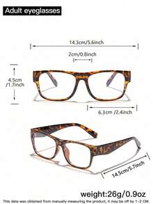 1副女士波西米亚风装饰春季新款经典旅行全框平光镜片眼镜，适合搭配各种服饰，可作礼物