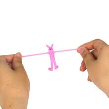 30 Pcs Random Color Easter Gifts For Kids Bendable Bunny Rubber Sticky Rabbit Stretch Bunny Toy For Boy Girl Easter Egg Hunt Party Favor Basket Stuffer Classroom Prize